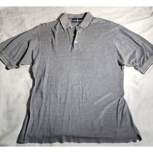 Arnold Palmer Shirt Men Medium Gray Short Sleeve Collared Quarter Buttons Golf